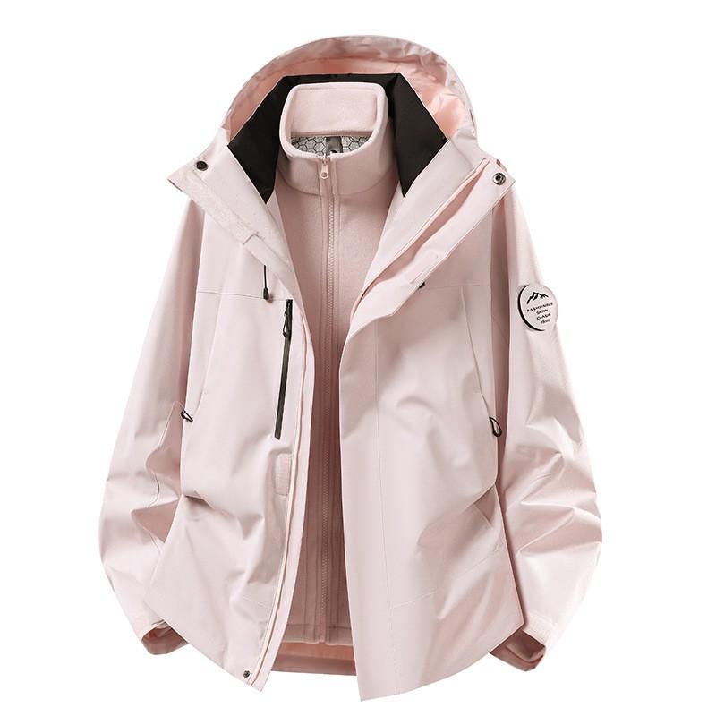 3-in-1 Waterproof Windproof Hiking Jacket Men Women Outdoor Trekking Camping Breathable Insulated Shell With Removable