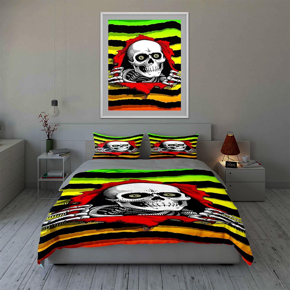 Skull with stripes Bedding Duvet cover sets Duvet covers Pillowcases gifts (1 * Duvet Cover 2 * Pillowcases, without duvet insert)