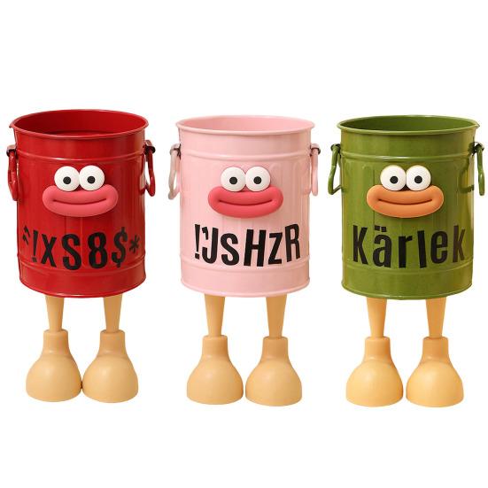 Cartoon Pen Holder Round Vertical Pencil Holder for Office Home Study Desktop