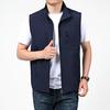 Men Waistcoat Stand Collar Sleeveless Zipper Closure Solid Color Vest Coat with Pockets Outdoor Fishing Waistcoat