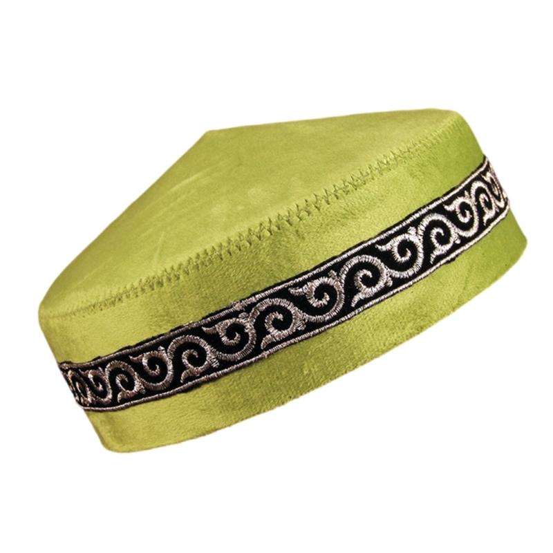 

Traditional Blue Jewish Skull Caps Soft Polyester Religious Ceremony Cultural Embroidered Headwear Stage Costume