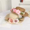 DIY Handmade Straw Hat Straw Shade Floral Fashion Shade Hat Leisure Activities Heavy Industry Flat Top Gift Hat