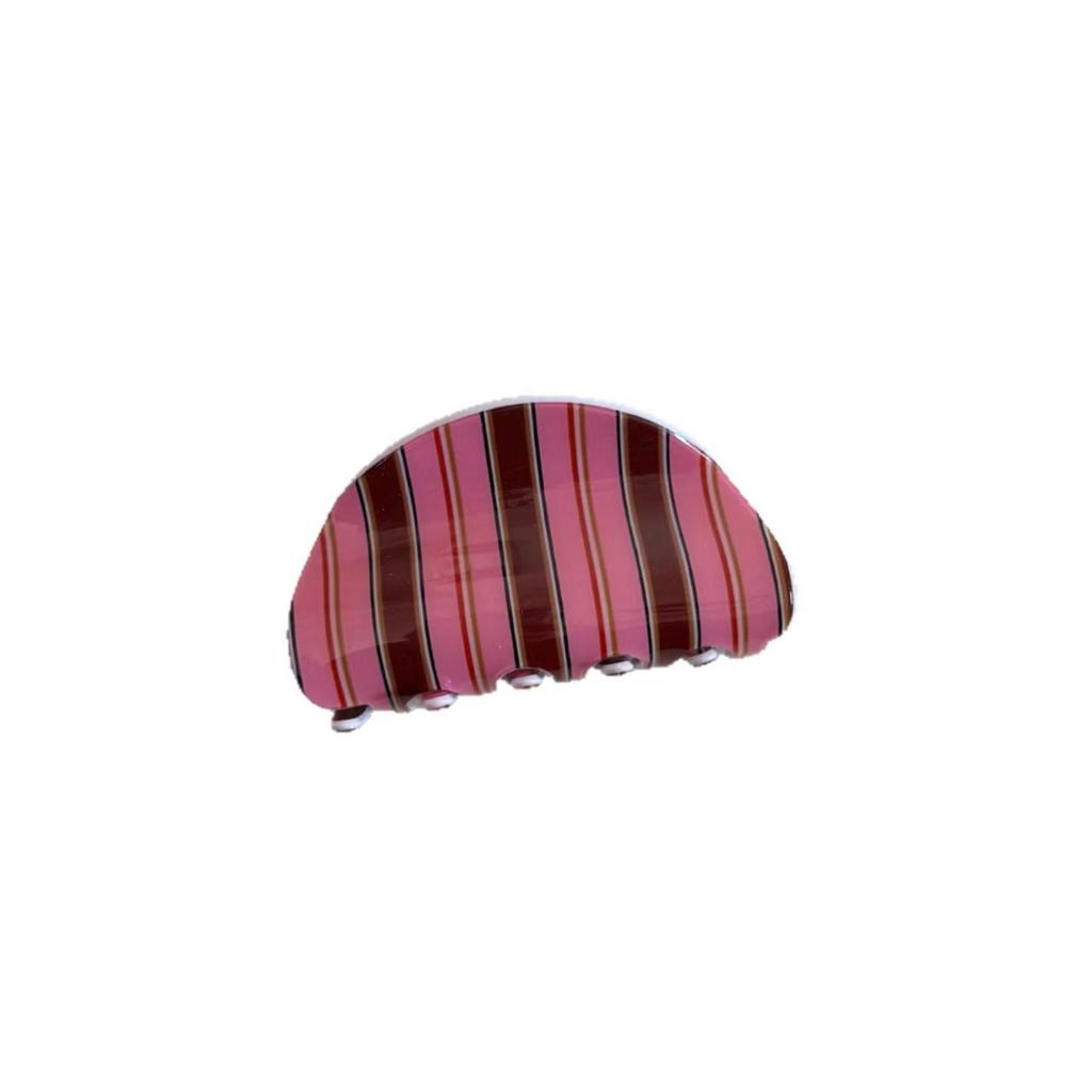 Korean Blue Stripe Acetate Claw Clip, Retro Style Updo Shark Clip for Girls