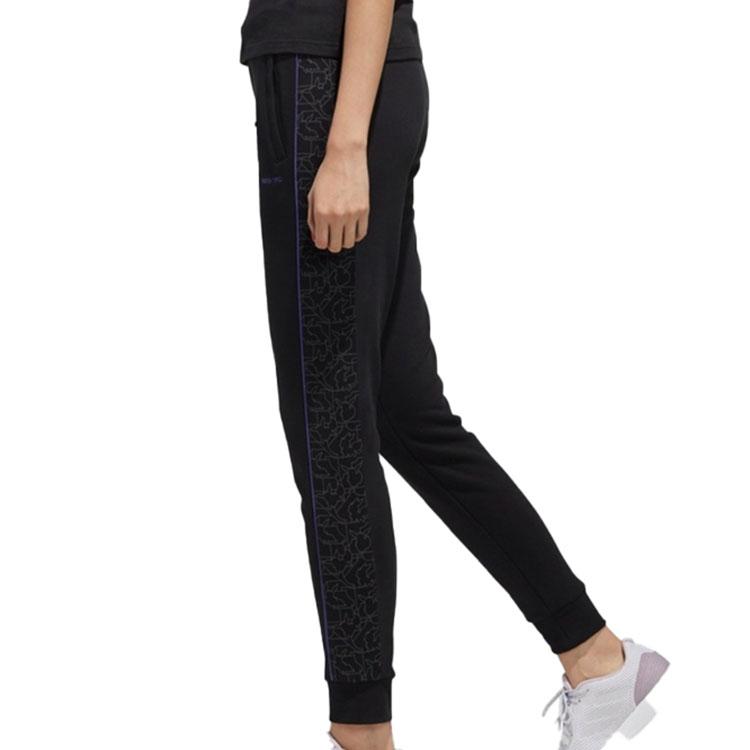 Adidas Neo Solid Color Casual Knitted Sports Pants Women Pants Black FU3910