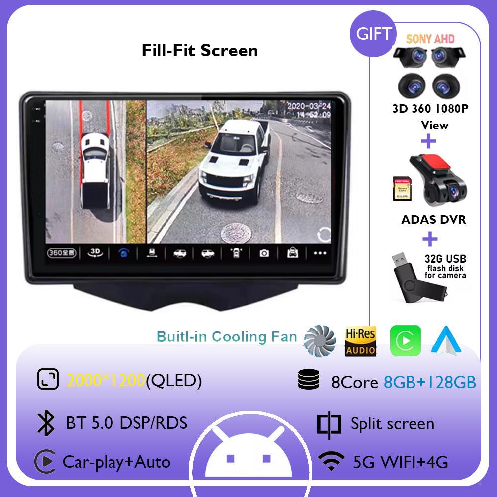 Android 14 Wireless Carplay Car Radio For Hyundai Veloster FS 2011 - 2017 Navigation Multimedia Player Stereo WiFi+4G 360 Canera