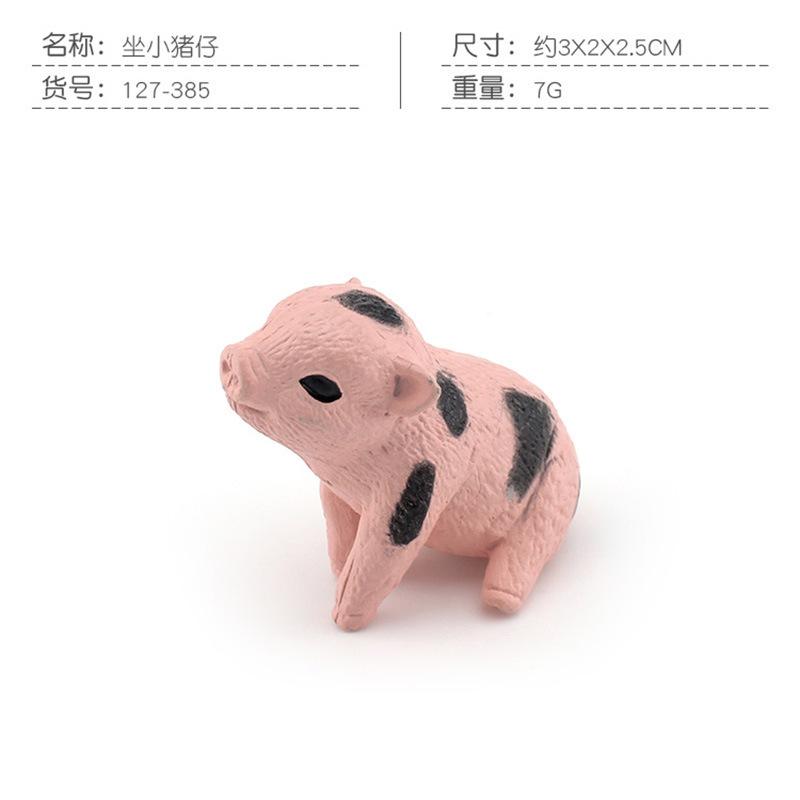 Simulation Forest Animal Set Model 10-Piece Fox Mink Bear Beaver Piglet Desktop Static Ornament Toy Batch