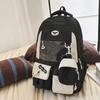 Color Block Junior High School Student Schoolbag Women's Large Capacity Travel Backpack Student Backpack