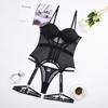 Sexy Mesh Bras Set Luxury Brand Bodysuit Backless Tops for Women 3 Piece Lingerie Set with Garter Sexy Underwear Set for Women