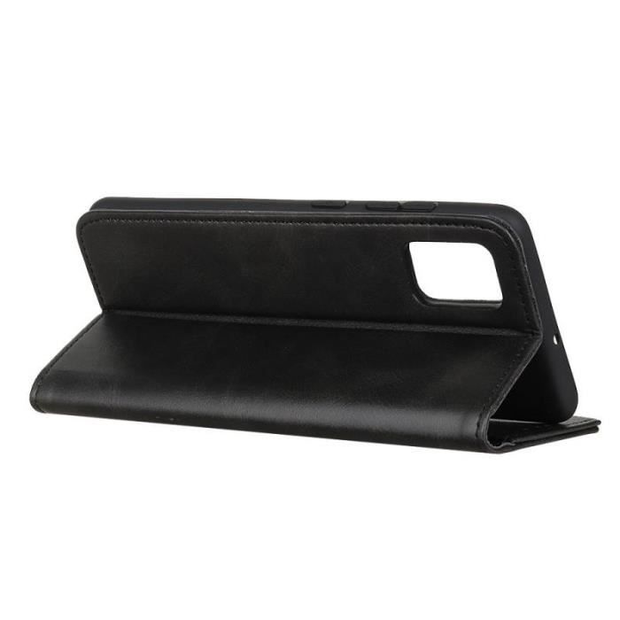 Etui portefeuille noir pour Samsung Galaxy A02S Housse à fermeture magnétique et 2 Verres trempés 2,5D avec Stylet Toproduits®