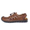 Mens Genuine Leather Sandals  Closed Toe Sandals Hand-stitched Summer Men Sandals Breathable Outdoor Men Beach Sandals