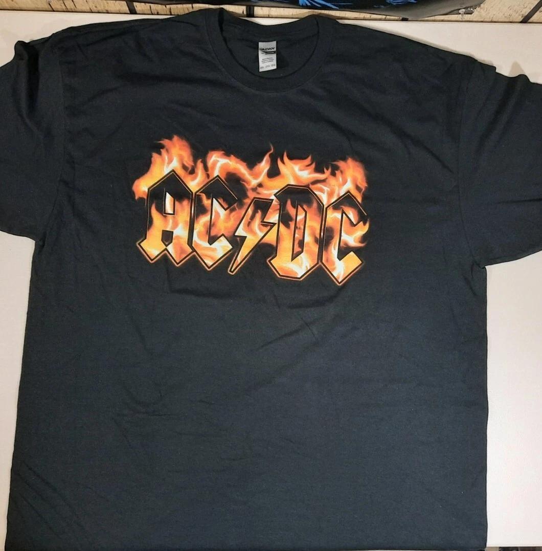 AC/DC Fire Logo T Shirt 2XL S