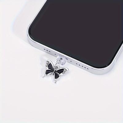 Colored Droplet Butterfly Phone Pendant, Phone Dust Plug, Phone Decoration Small Gift