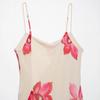 Summer new French European and American style flower print sleeveless pleated Midi suspender dress