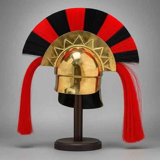 Corinthian Helmet with Stand Ancient Greek Warrior Armor for Cosplay, LARP, Decor Collectors Handmade Bronze Replica