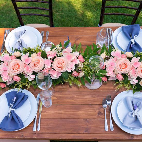 Artificial Flower Rose Garland Door Hanging for Valentine's Day Decoration Plastic Wedding Arch Flowers Chair Back Decor Indoor Outdoor Use