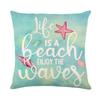 New Summer Ocean Series Pillowcases Linen Print Simple Fashion Home Fabric Living Room