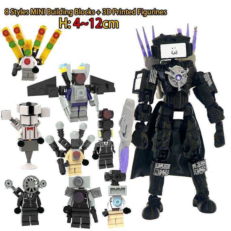 New 3D Printed Skibidis Figures Toileted Man Titan Clock King TV Man Drill Man Desktop Decoration 13 Action Toys Xmas Gift