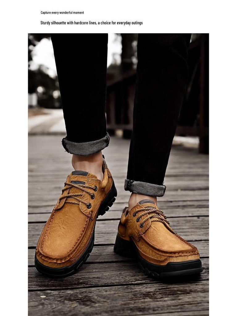 Men's Genuine Leather Thick Sole Hiking & Casual Shoes
