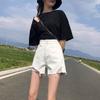 Pants Classic and Minimalist Fashion Versatile Broken Holes Thin Female High-waisted A Word Thin Loose Wide-legged Son Denim Shorts Individuality