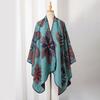 Knitted Shawl Wrap for Women Soft Warm Vintage Open Front Poncho Cape Casual Oversized Shawls Cardigan Poncho Blanket Women's Lightweight Shawl Scarf