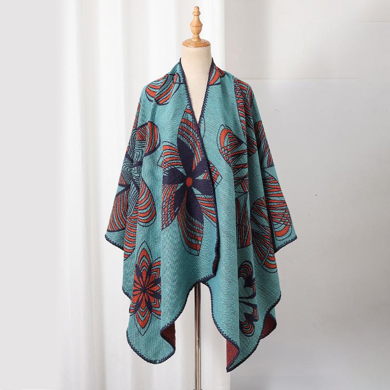 Knitted Shawl Wrap for Women Soft Warm Vintage Open Front Poncho Cape Casual Oversized Shawls Cardigan Poncho Blanket Women's Lightweight Shawl Scarf
