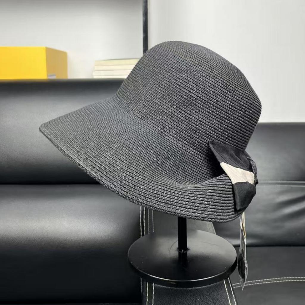 New summer travel sunscreen hat, big eaves, sunshade bow, versatile face, small foldable straw hat women