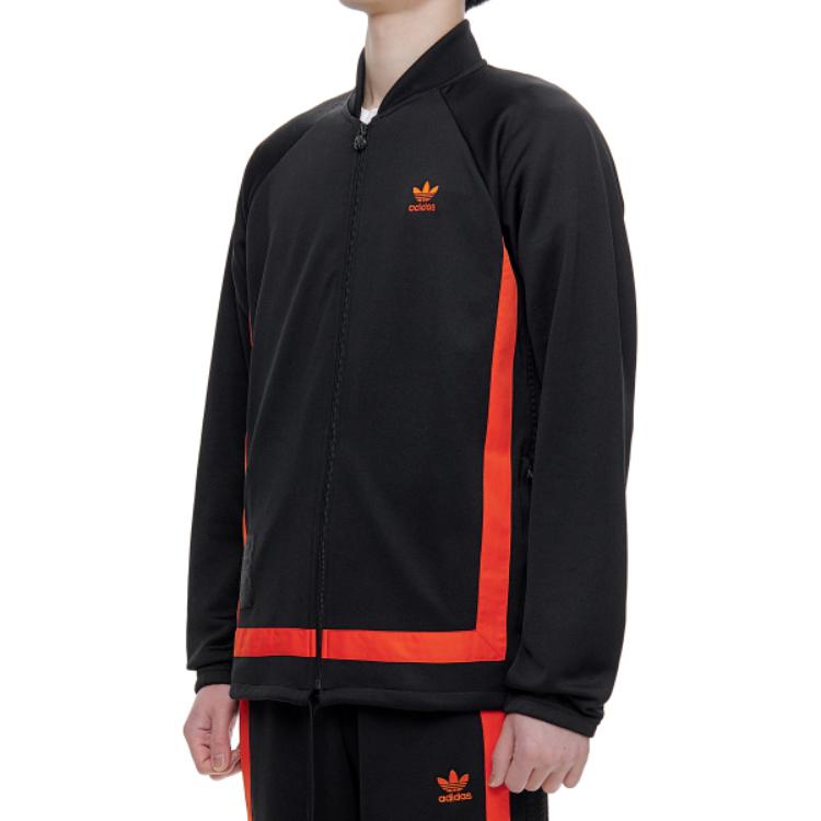 adidas Originals Trefoil Warmup Track Top Giacca Uomo Nero Arancione GK0650