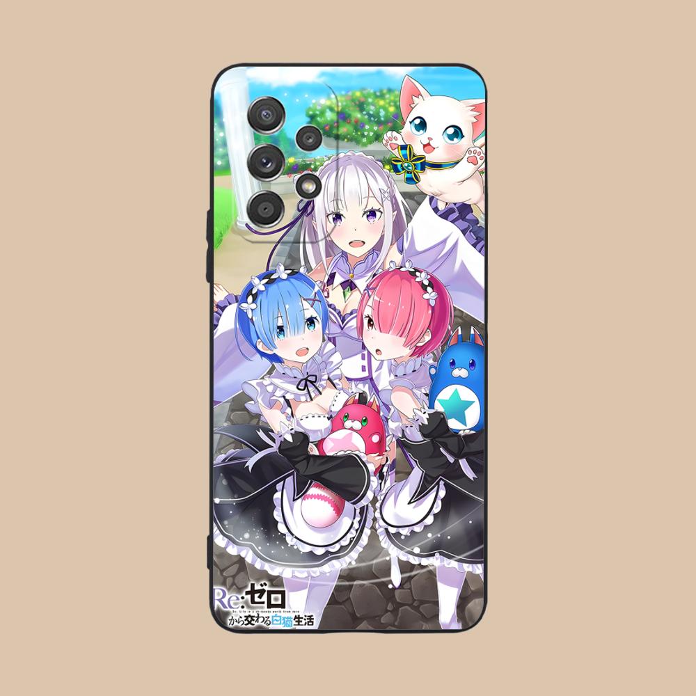ReZero Rem Ram Matte TPU Mobile Phone Case for Samsung Galaxy M55 54 42 35 34 33 32 23 22 15 14 13 12 F55 5G Colorful Cover