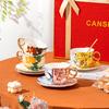 Coffee cup high-end exquisite ceramic cup and saucer set light luxury high-end British afternoon tea set wedding gift