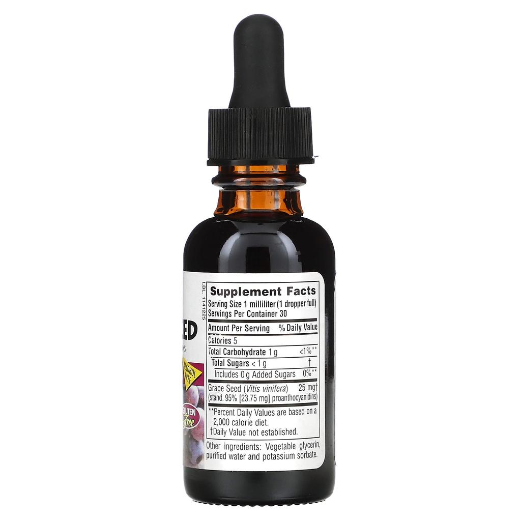 Herbal Actives, Traubenkern, Alkoholfrei, 25 mg, 1 fl oz (30 ml)