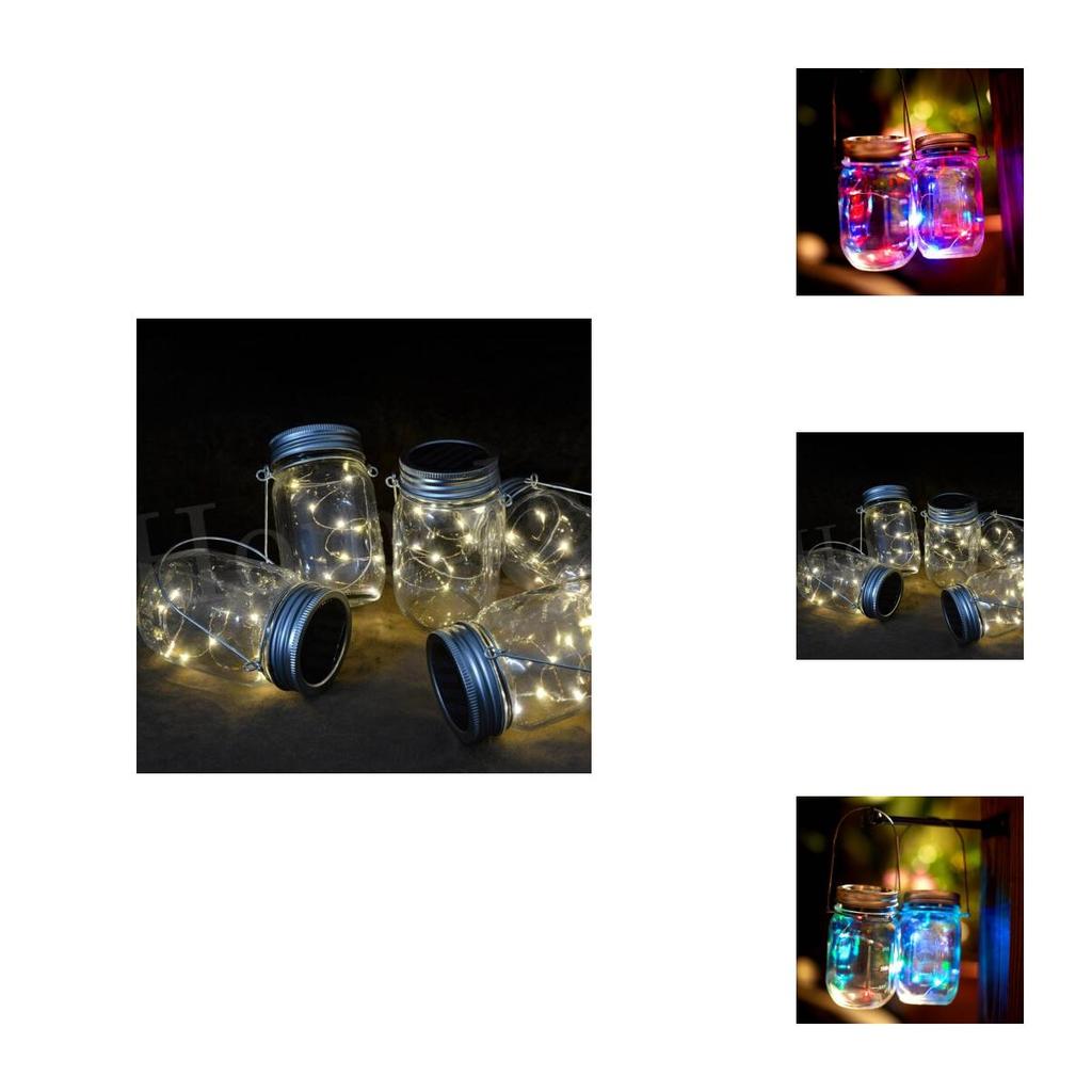 Premium Quality Led Fairy Light Solar Mason Jar Lid Light Color Changing For Yard And Room Decor