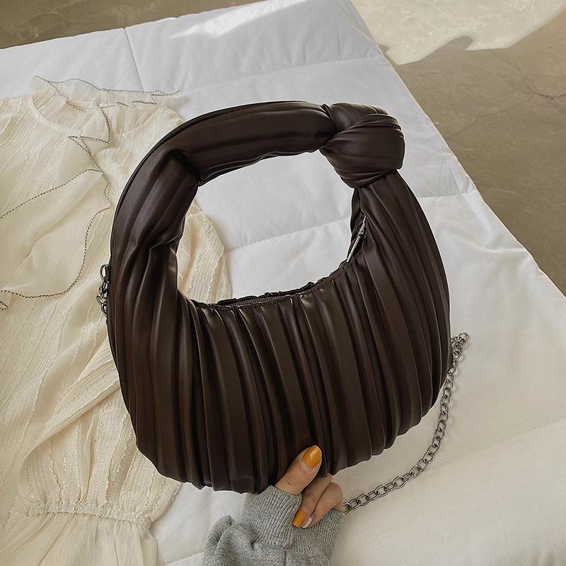 Niche underarm pleated bag women's autumn and winter new retro popular women's bag versatile portable soft knot dumpling bag
