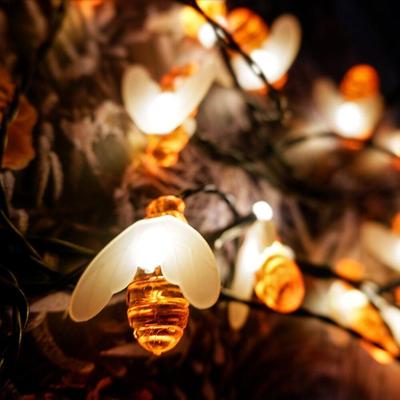 30LED Bee Shaped LED String Lights Solar Powered Christmas Garlands Fairy Lights For Holiday Party Garden Decor
