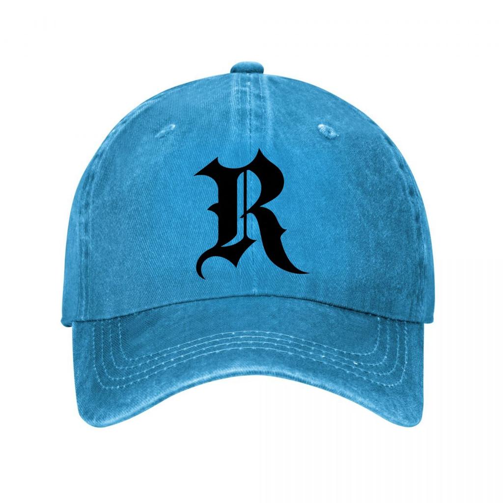 Gothic Monogram Letter R Emblem New Vintage Washed Cotton Baseball Cap Sun Hats