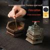Compact Zen-Inspired Ceramic Incense Burner and Holder in Black Pottery