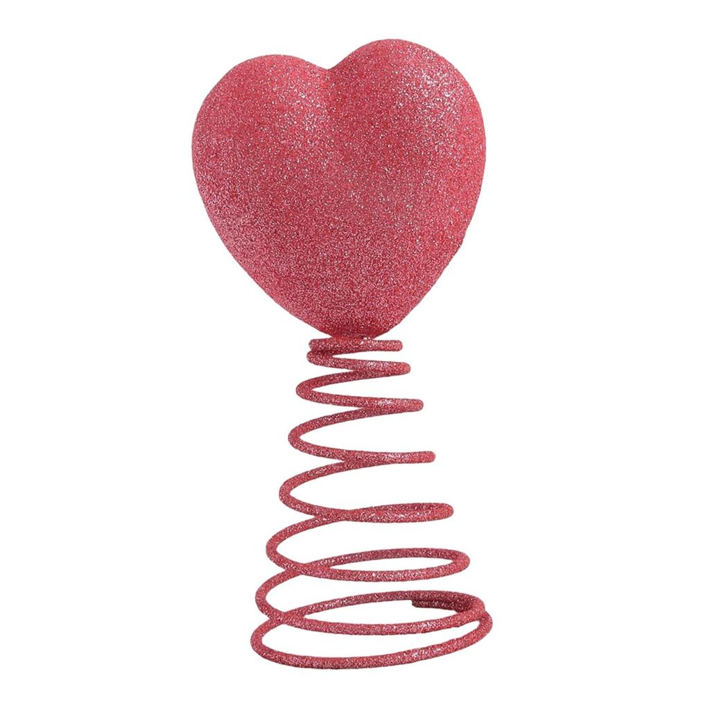 Christmas Tree Topper Romantic Heart Shaped Foam Plastic Treetop for Home Decor Wedding Anniversary Celebration
