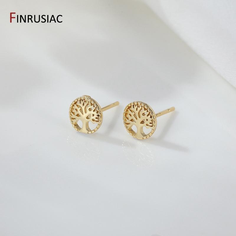 

925 Silver Needle Gold Plated Hypoallergenic Stud Earrings Fashion Female Ear Studs For Women Jewelry Gift 1 pair