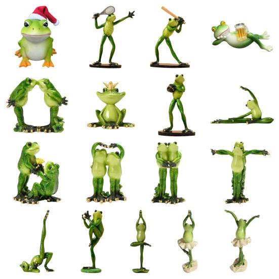 Christmas Santa Hat Frog Statue Indoor Outdoor Garden Frog Resin