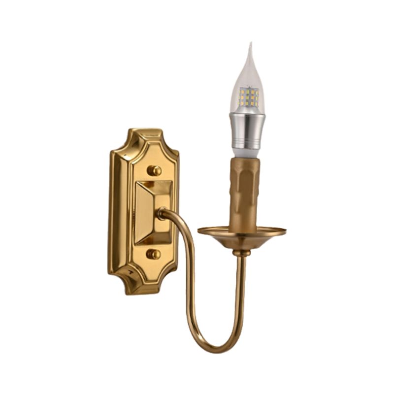 

ABJI-3W Vintage Candlestick Wall Sconce E14 Base Metal Wall Light For Fixture Bedroom Living Room Hallway Bronze бронзовый