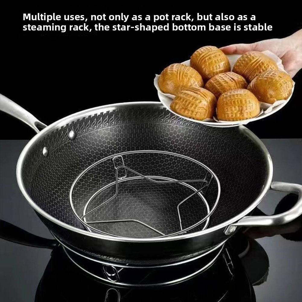 Round Hot Pan Rack-Steamer Stainless Steel Stackable Cooking Rack Pans Equipment Kitchen Baking Cooking Accessories