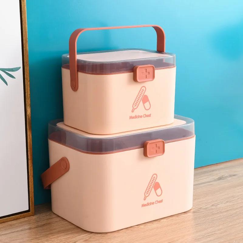 WBBOOMING Home Care Medicine Cabinet Plastic Storage Boxes Rectangle Storage Box Portable And Fashion Color Storage Boxes & Bins