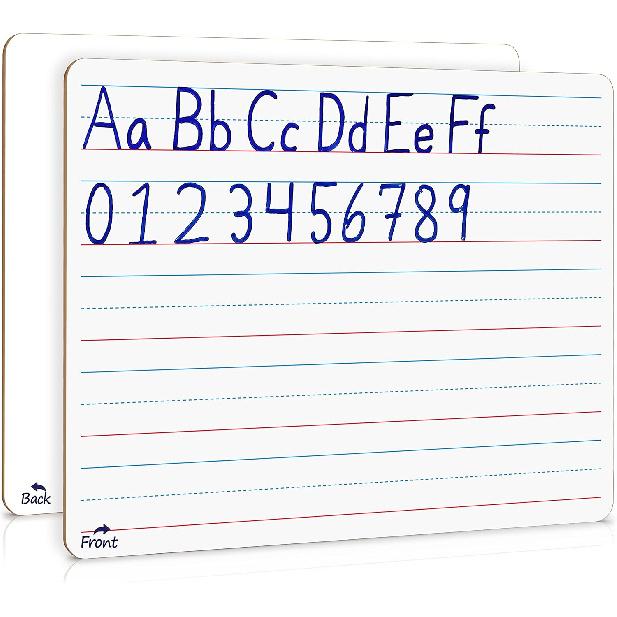 Scribbledo Double Sided Whiteboard Lined Dry Erase Board for Kids Ruled Writing Board Handwriting Practice Small White 9x12 Dry Erase Board with Set of 1 Ruled Board
