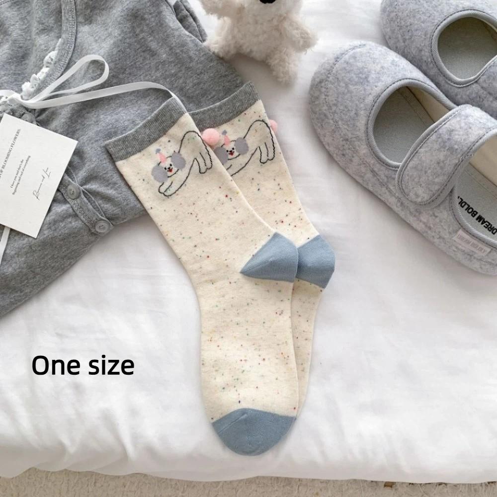 Süße 3D Cartoon Tier Damen Tier Socken Atmungsaktiv Schleife Dekoration Mittelschaft Socke Koreanischer Stil Knöchelsocken Sommer