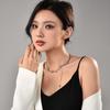 Elegant And Fashionable Layered Pendant Necklace With Polished Finish And Geometric Features Women For