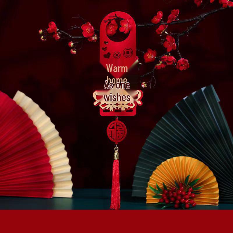 Auspicious Housewarming Door Handle Ornament for New Home Ceremony