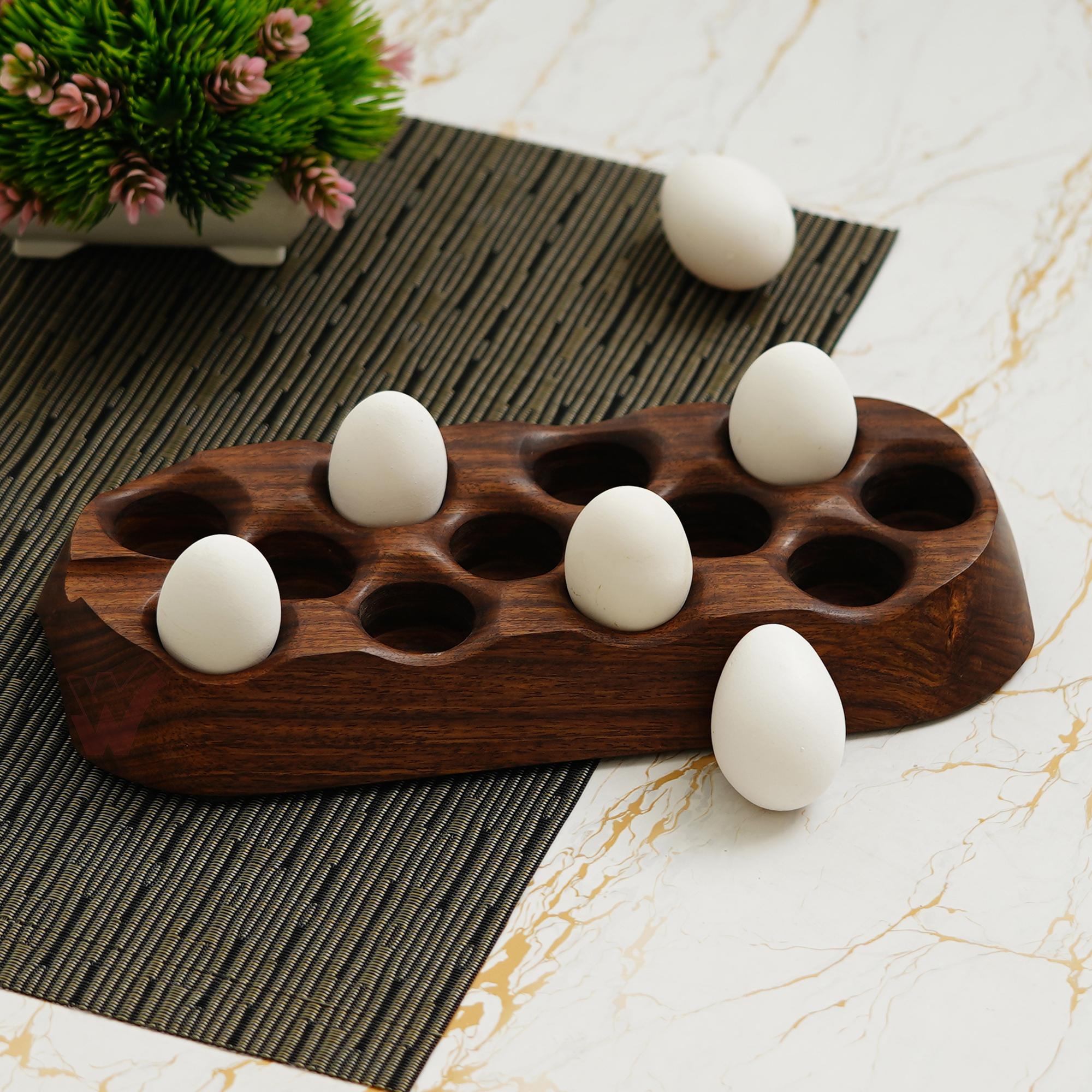 The Wrightwood Indian Rosewood Handmade Personalised Ergonomic Egg Tray- 12 Eggs
