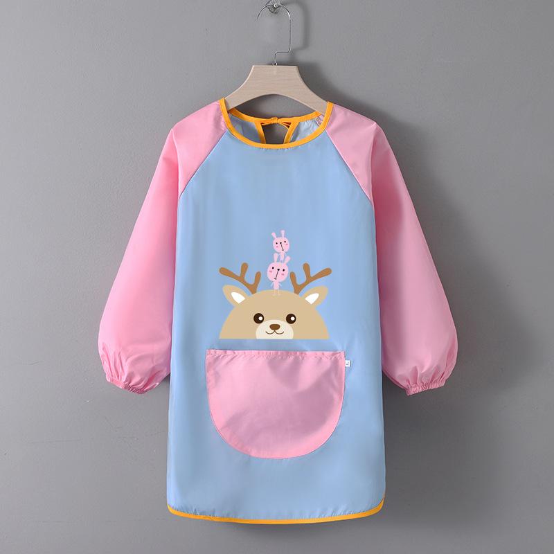 Children's Waterproof Art Smock with Logo - Reversible Apron for Painting and Eating  