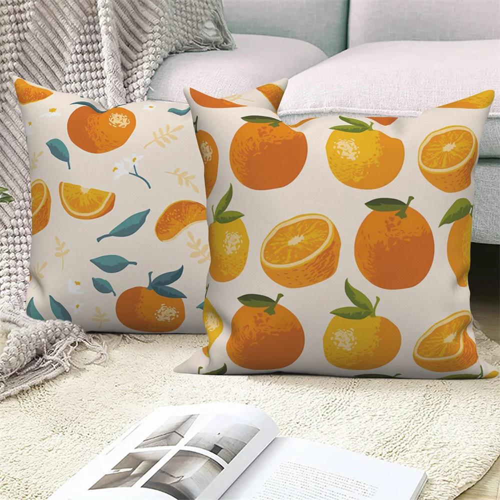 Fruit Print Pillowcase  Summer Home Decor Cushion Cover Sofa Car  Throw