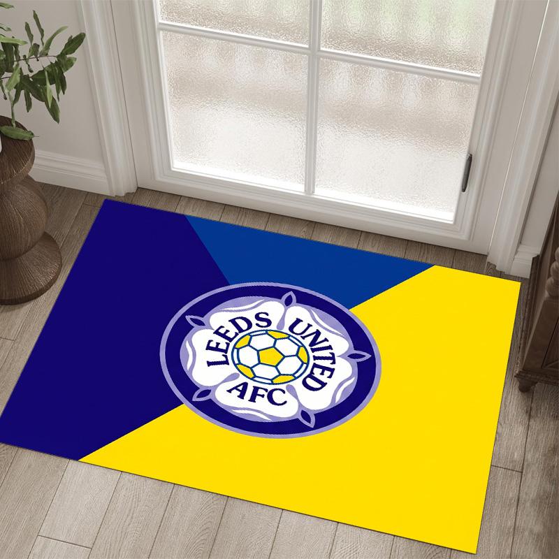 Leeds United Voetbal Ontwerp Kristal Fluweel Tapijt Gezellig Niet?Antislip Bedrukt Tapijt Voor Slaapkamer Woonkamer Entree