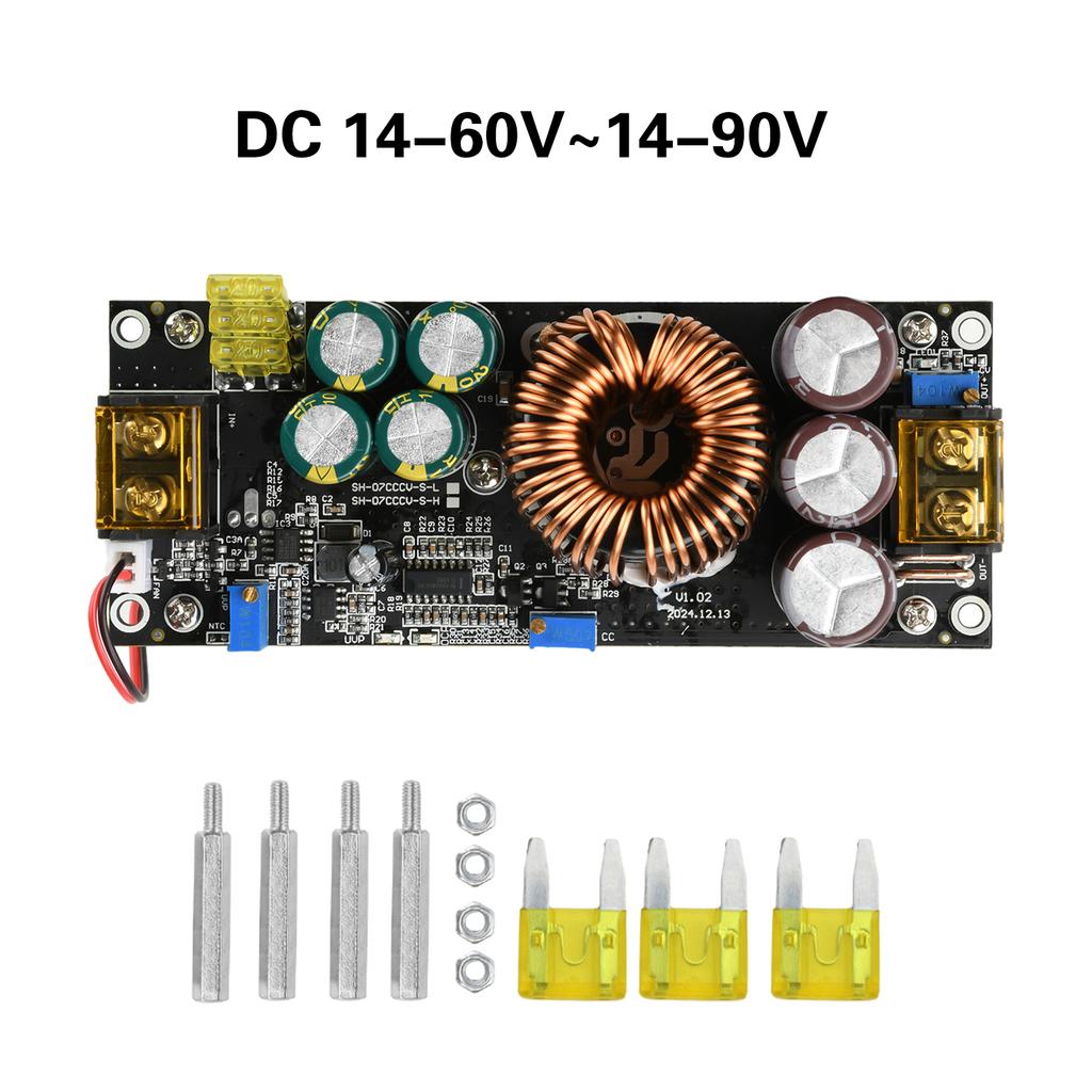 1800W DC-DC Boost Converter 14-60V/14-85V to 14-90V/14-120V Step Up Power Module with Multiple Protections for Solar System